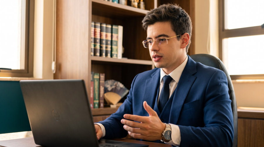 Vitor Fantoni em atendimento online por videochamada